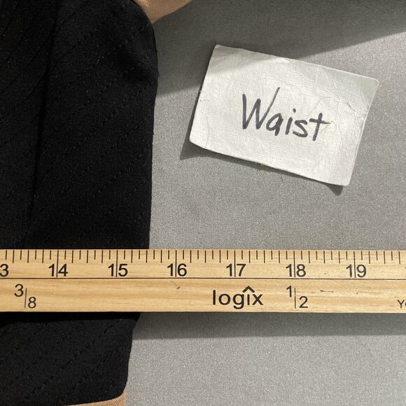 WHBM Jacket Size 4 Tan Black Moto Zip Blazer Office Siren Preppy Avant Garde - Picture 11 of 14